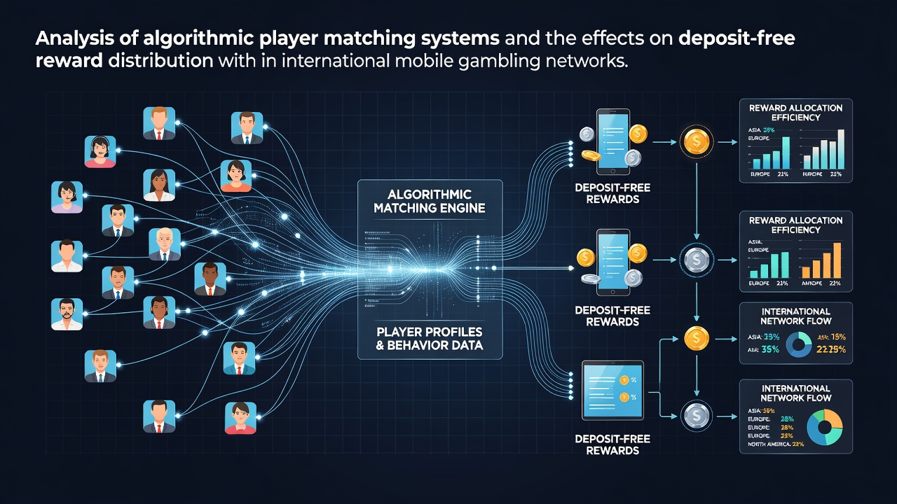 Network diagram showing algorithmic connections between mobile gambling platforms and player profiles across different regions
