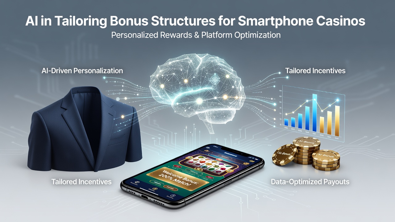 Smartphone screen displaying customized casino bonus offers generated through AI algorithms