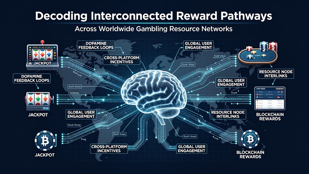 Illustration of data synchronization across global gambling reward systems