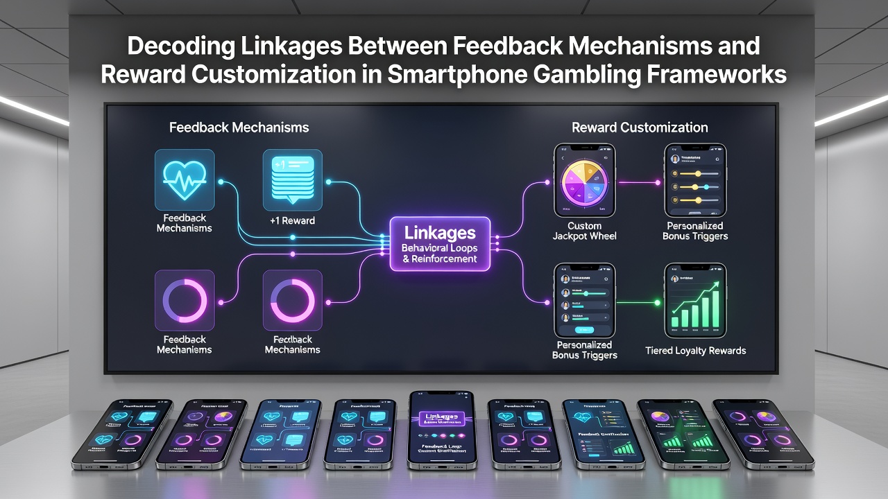 Diagram showing data flow from user feedback inputs to customized reward outputs in mobile gambling systems