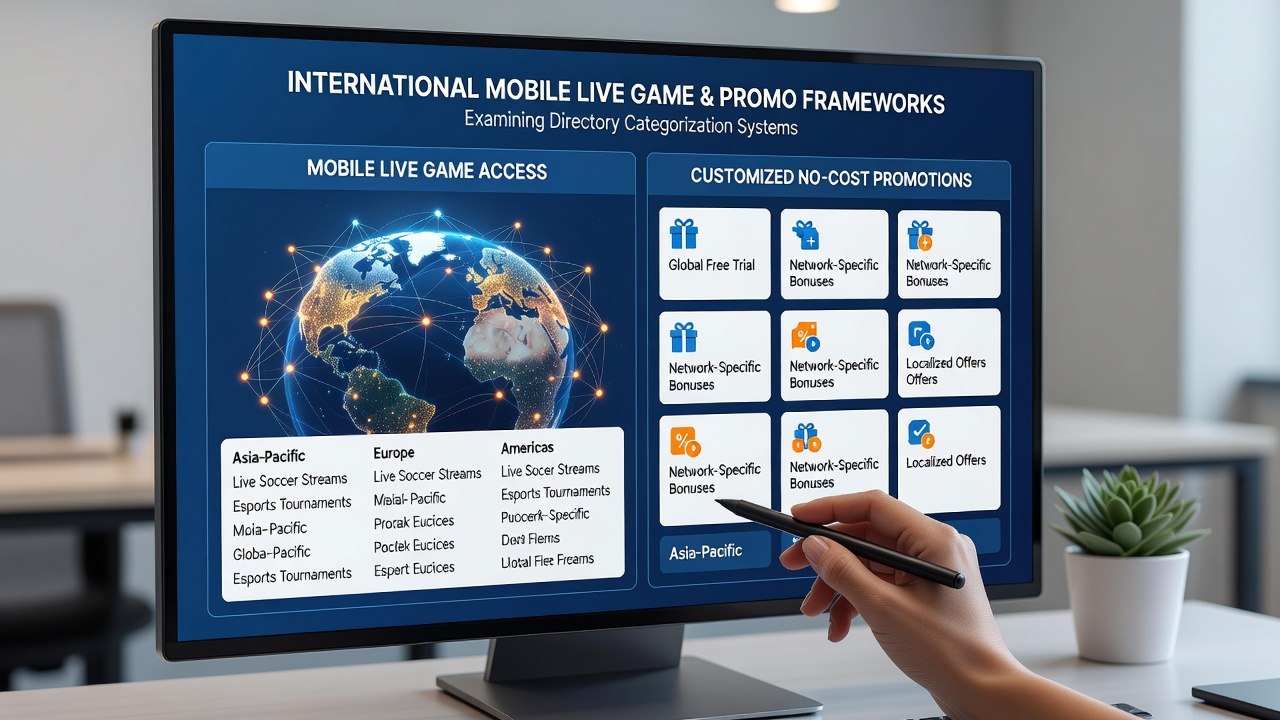 Mobile directory interface showing categorized live game sections with promotional filters