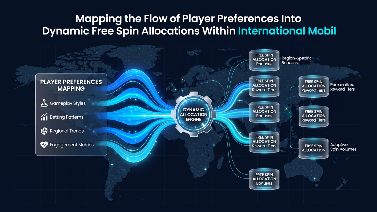 Analytics dashboard illustrating dynamic free spin flows in global mobile casino networks