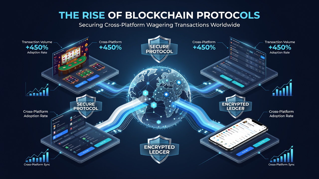 Global map highlighting regions adopting blockchain for wagering transaction security